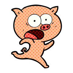 cartoon pig running