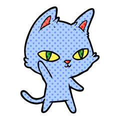 cartoon cat waving