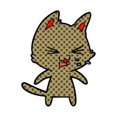 cartoon cat hissing