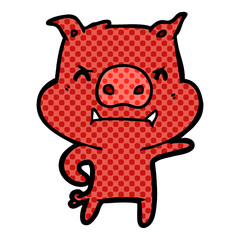 angry cartoon pig