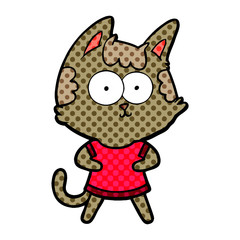 happy cartoon cat