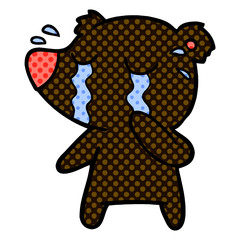 cartoon crying bear
