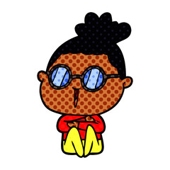 cartoon woman wearing spectacles