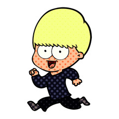 happy cartoon boy