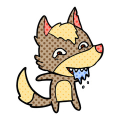 cartoon hungry wolf