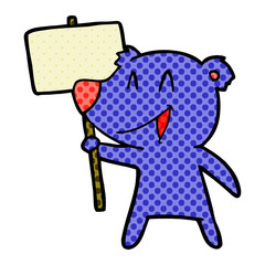 protester bear cartoon