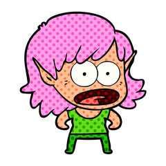 cartoon shocked elf girl