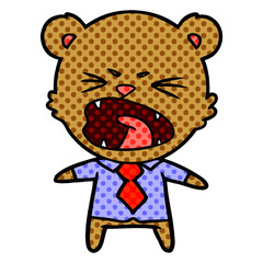 angry cartoon bear