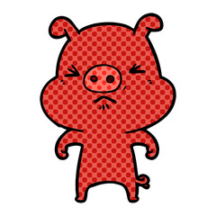 cartoon angry pig