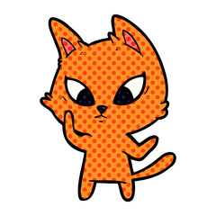 confused cartoon cat