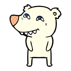 cartoon polar bear showing teeth
