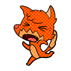angry cartoon fox running