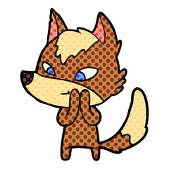 friendly cartoon wolf