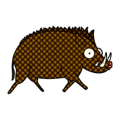 cartoon wild boar