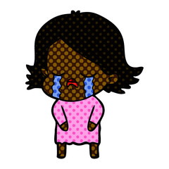 cartoon girl crying