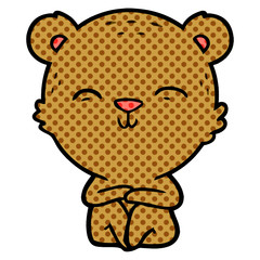 happy cartoon bear sitting