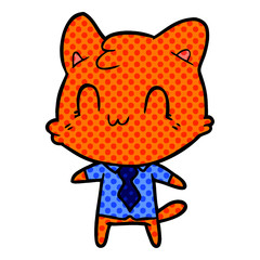 cartoon happy cat