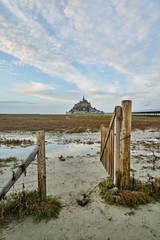 Entrance of pastures of Mont Saint Michel, Normandy, France
