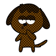 cartoon tired dog