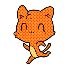 cartoon happy cat