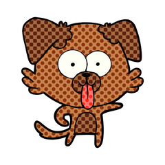 cartoon dog with tongue sticking out