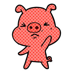 cartoon angry pig
