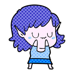 happy cartoon elf girl