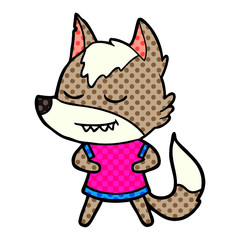friendly cartoon wolf girl