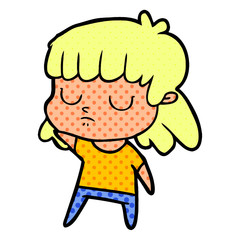 cartoon indifferent woman