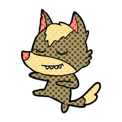 friendly cartoon wolf dancer