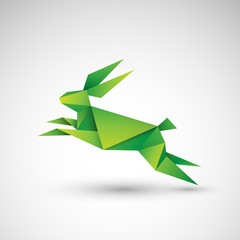 królik origami wektor - obrazy, fototapety, plakaty
