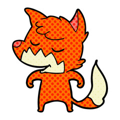 Obraz premium friendly cartoon fox