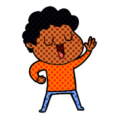 waving cartoon man