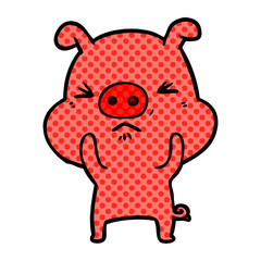 cartoon angry pig