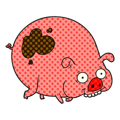 cartoon muddy pig
