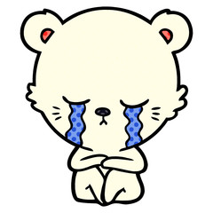 crying cartoon polar bear