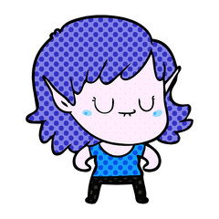 happy cartoon elf girl