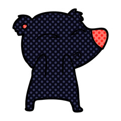 cartoon whistling bear