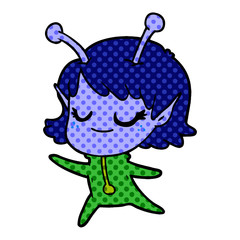 smiling alien girl cartoon