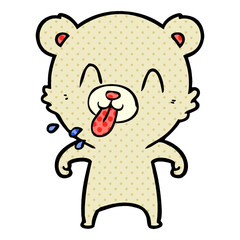 rude cartoon polar bear sticking out tongue