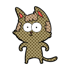 happy cartoon cat