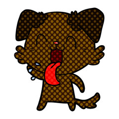 cartoon panting dog
