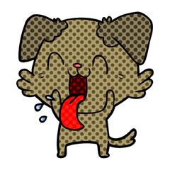 cartoon panting dog