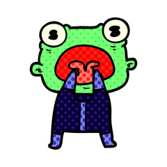 cartoon weird alien communicating