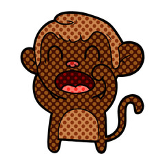 shouting cartoon monkey