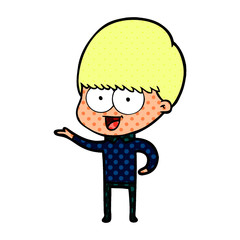 happy cartoon boy