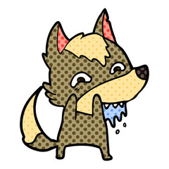 cartoon hungry wolf