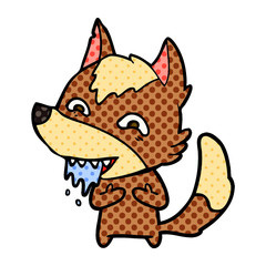 cartoon hungry wolf
