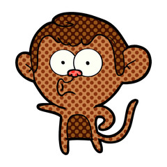 Fototapeta premium cartoon pointing monkey