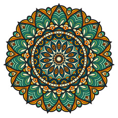 Vector round abstract circle. Mandala style.